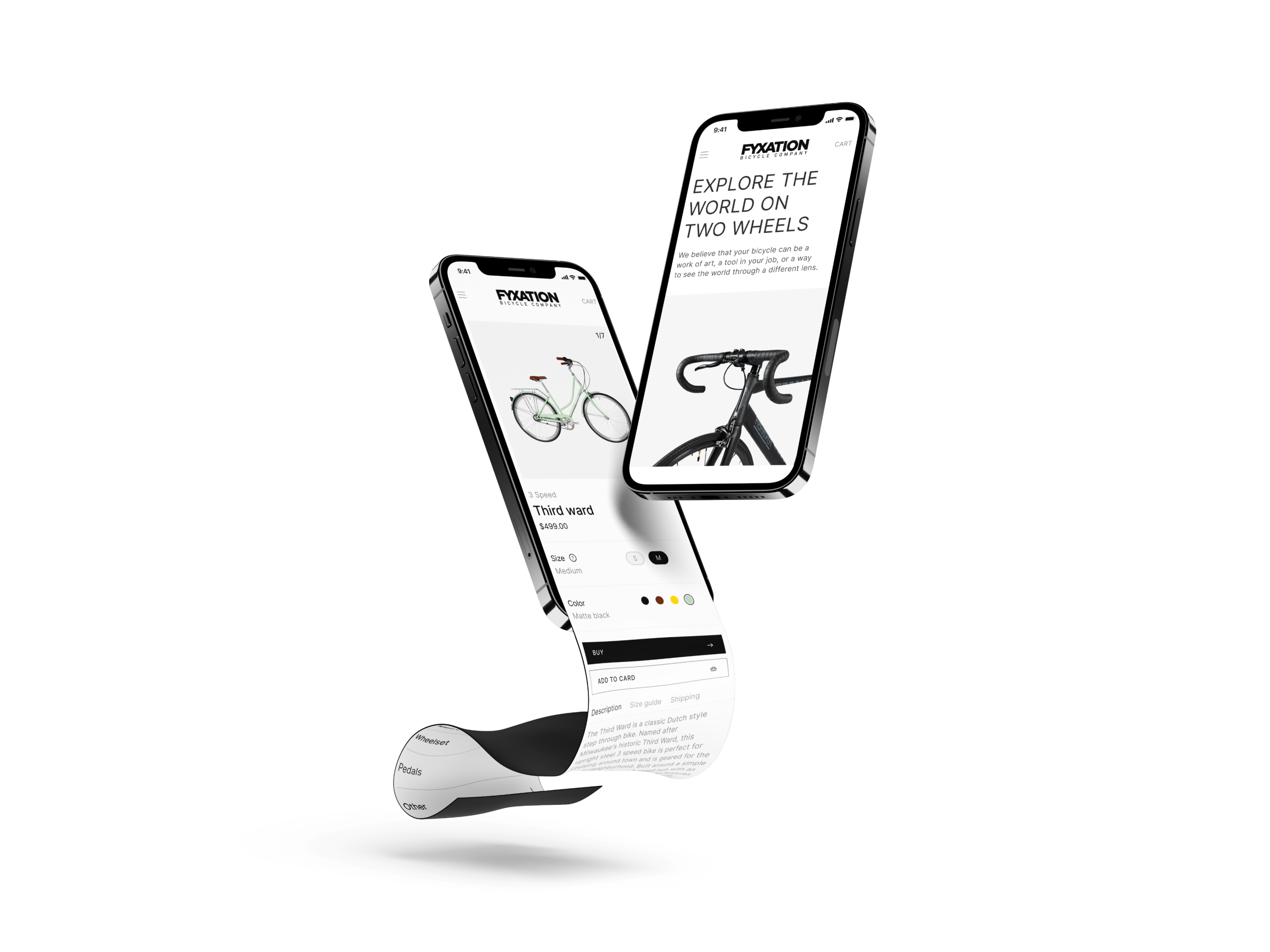 Fyxation e-commerce phone mockups